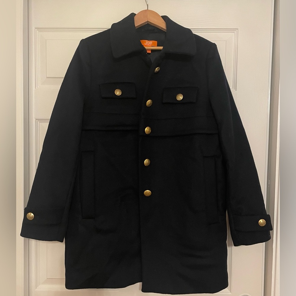 Black wool warm women’s pea coat